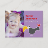 かわいいマンガ茶色のサル写真家の遊日付 コーリングカード (正面)