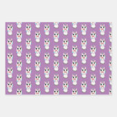 かわいいマンガ虹の一角獣と蝶の誕生日 ラッピングペーパーシート (正面3)