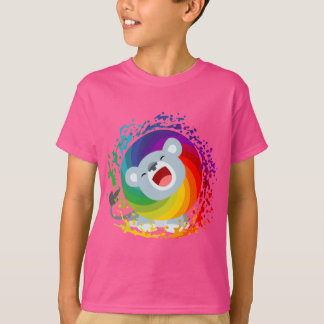 かわいいマンガ虹の白いライオンの子どもTシャツ Tシャツ