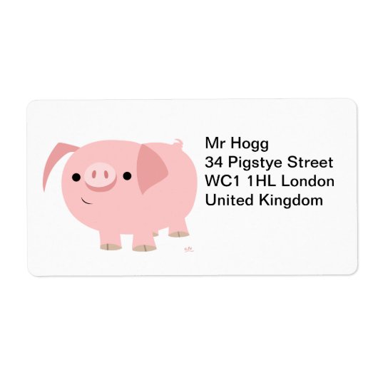 かわいいマンガ豚の出荷ラベル ラベル (正面)