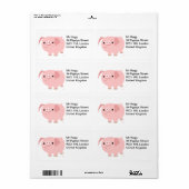 かわいいマンガ豚の出荷ラベル ラベル (フルシート)