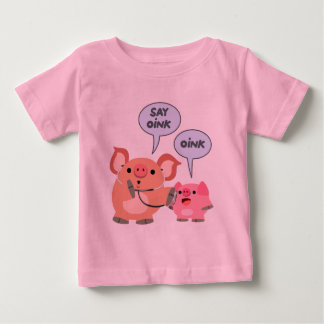 かわいいマンガ豚の医師と患者のベビーTシャツ ベビーTシャツ