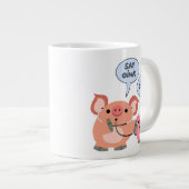 かわいいマンガ豚の医師と患者 ジャンボコーヒーマグカップ (正面右)