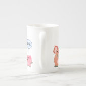かわいいマンガ豚の医師と患者 ボーンチャイナマグカップ (裏面)