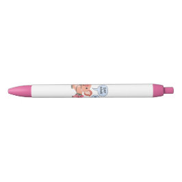 かわいいマンガ豚の医師と患者 黒ボールペン