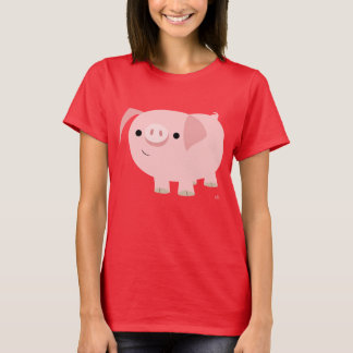 かわいいマンガ豚の女性Tシャツ Tシャツ