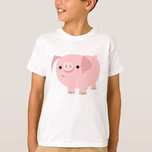 かわいいマンガ豚の子どもTシャツ Tシャツ