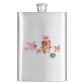 かわいいマンガ豚ファミリークラシックフラスコ フラスク (正面)