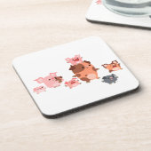 かわいいマンガ豚ファミリーコースターセット コースター (左側)