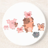 かわいいマンガ豚ファミリーコースター コースター (正面)