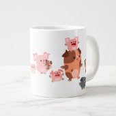 かわいいマンガ豚ファミリージャンボマグカップ ジャンボコーヒーマグカップ (正面右)