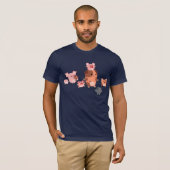 かわいいマンガ豚ファミリーTシャツ Tシャツ (正面フル)