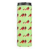 かわいいマンガ赤い(鳥)ショウジョウコウカンチョウと花 タンブラー (裏面)