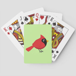 かわいいマンガ赤い（鳥）ショウジョウコウカンチョウと花 トランプ