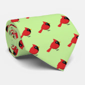 かわいいマンガ赤い(鳥)ショウジョウコウカンチョウと花 ネクタイ (ロール)