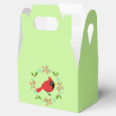 かわいいマンガ赤い（鳥）ショウジョウコウカンチョウと花 フェイバーボックス (オープン)