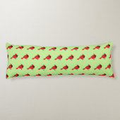 かわいいマンガ赤い（鳥）ショウジョウコウカンチョウと花 ボディピロー (裏面)