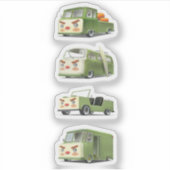 かわいいマンガ車のラインナップ シール (正面)