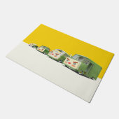 かわいいマンガ車のラインナップ ドアマット (アングル)