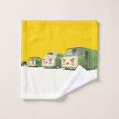 かわいいマンガ車のラインナップ バスタオルセット (ウォッシュタオル)