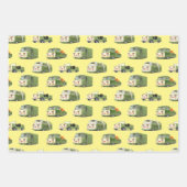 かわいいマンガ車のラインナップ ラッピングペーパーシート (正面)