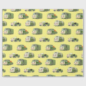 かわいいマンガ車のラインナップ ラッピングペーパー (フラット)