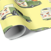 かわいいマンガ車のラインナップ ラッピングペーパー (ロールコーナー)