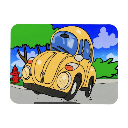 かわいいマンガ車 マグネット (横)