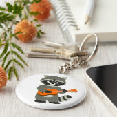 かわいいマンガ遊ーのラクーン キーホルダー (側面)