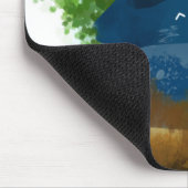 かわいいマンガ隠したふわふわの青い猫 マウスパッド (コーナー)