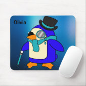 かわいいマンガ霜の降りたペンギン氷の青 マウスパッド (マウス)