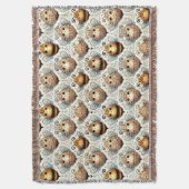 かわいいマンガ風のハチ スローブランケット (正面縦)