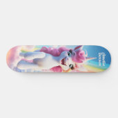 かわいいマンガ飛んでいるーの一角獣 スケートボード (横)
