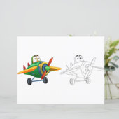 かわいいマンガ飛行機のカラーリングページ (スタンド正面)