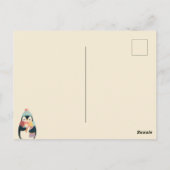 かわいいマンガ食べーペンギンのアイスクリーム新年 ポストカード (裏面)