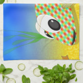 かわいいマンガ魚 キッチンタオル (折り畳み)