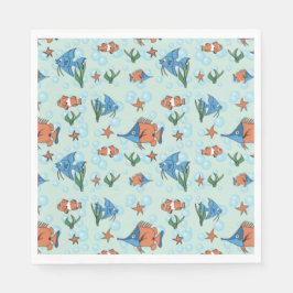 かわいいマンガ魚 スタンダードランチョンナプキン
