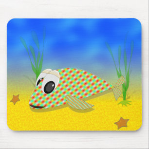 かわいいマンガ魚 マウスパッド