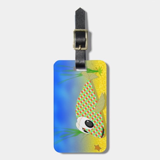 かわいいマンガ魚 ラゲッジタグ (正面縦)