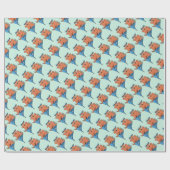 かわいいマンガ魚 ラッピングペーパー (フラット)