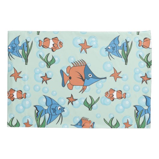 かわいいマンガ魚 枕カバー (裏面-左)