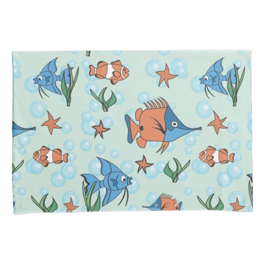 かわいいマンガ魚 枕カバー (正面右)