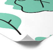 かわいいマンガ鮮やかー食べ物：野菜パターン ポスター (角)