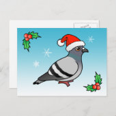 かわいいマンガ鳩サンタ シーズンポストカード (正面/裏面)