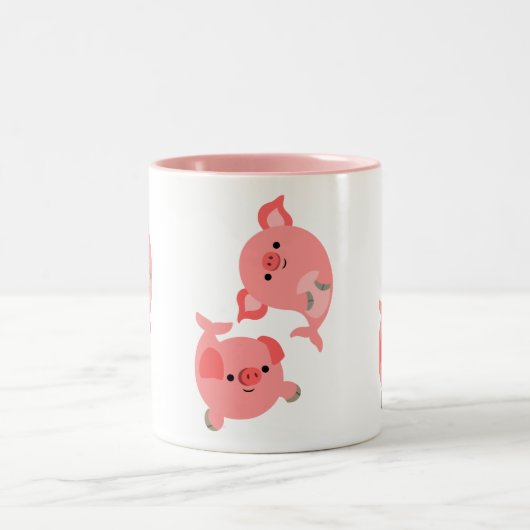 かわいいマンガ・マーピッグ ツートーンマグカップ (中央)