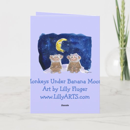 かわいいマンガ・モンキーズ記念日カード カード (裏面)