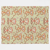 かわいいマンガ・モンキー フリースブランケット (正面(横))