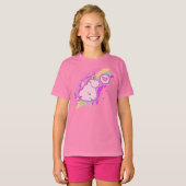 かわいいマンガ・ユニコーン・ラブ Tシャツ (正面フル)