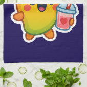 かわいいマンゴー – スウィートフルーツとハートスムージー キッチンタオル (折り畳み)