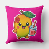 かわいいマンゴー – スウィートフルーツとハートスムージー クッション (裏面)